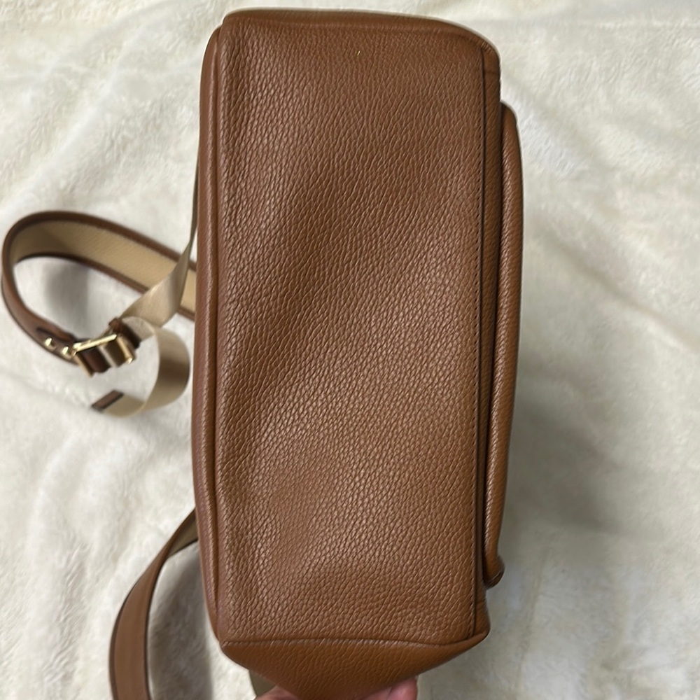 Michael Kors Brown Leather Backpack Minimalist Design - Picture 5 of 7